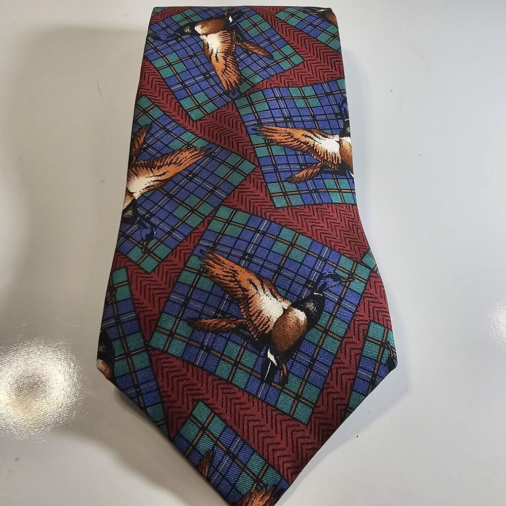 Vintage Hathaway Duck Tie 100% Silk Made in the USA Mallard Ducks